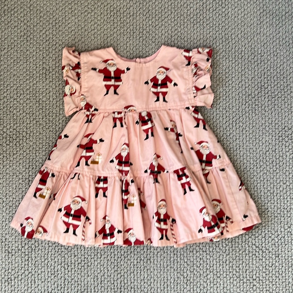 Pink chicken Santa dress - 3-6 months. Perfect condition!